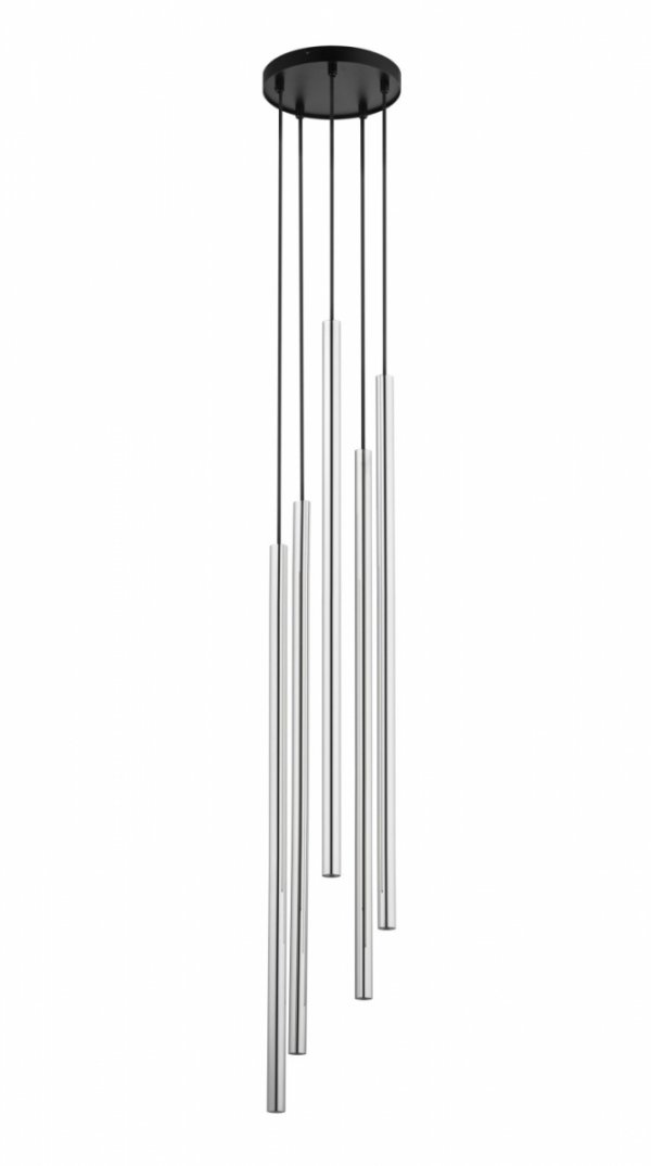 Srebrna lampa wisząca sopel lux długi Sigma 40745 lampa nad stół nad wyspę srebrne rurki 