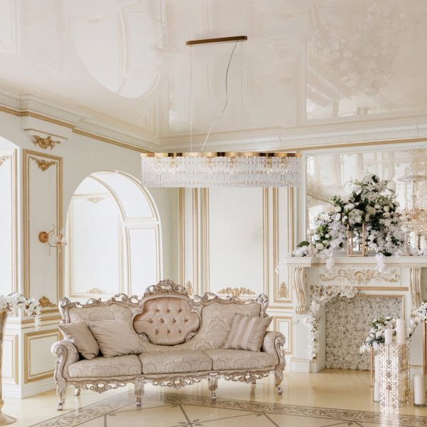 Kryształowa Lampa Wisząca Nad Stół Glamour Złota DUNE DIA005PL-06G MAYTONI