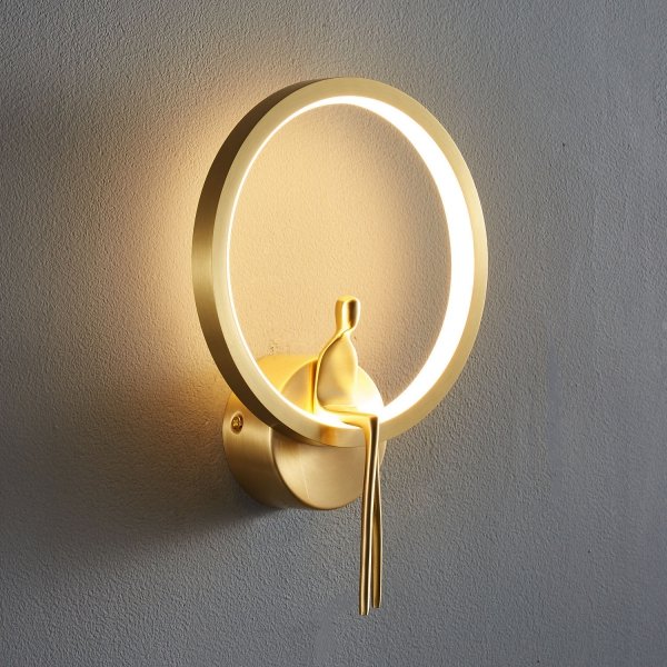 Designerski Złoty Kinkiet Ścienny LED AMICI RING ST-B3607 gold