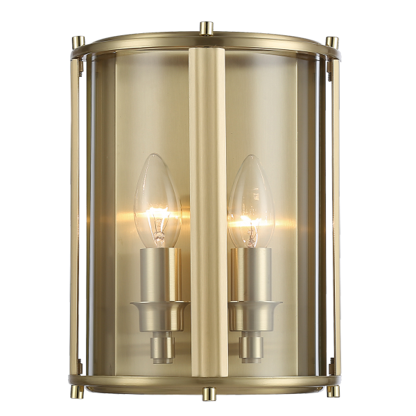 Klasyczny złoty Kinkiet szklany NEW YORK W02194BR Cosmo Light kinkiet świacznikowy do salonu 