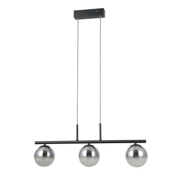 Nowoczesna szklana listwa okrągłe kule szklane klosze lampa wisząca Velada Italux PND-34381-3-BK czarny przyciemniany szary