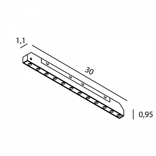 Linia do szynoprzewodu czarna płaska LED listwa minimalistyczna nowoczesna On-Off- MICRO11 N0009N MAXLIGHT