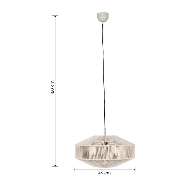 Bawełniana Beżowa Lampa Wisząca SVEA TRIO 364700144