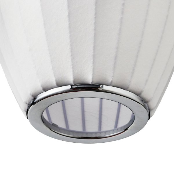 Dekoracyjna nowoczesna biała lampa wisząca designerska skandynawska tkaninowy abażur podłużny 50cm SILK BARREL ST-2335-20 Step Into Design