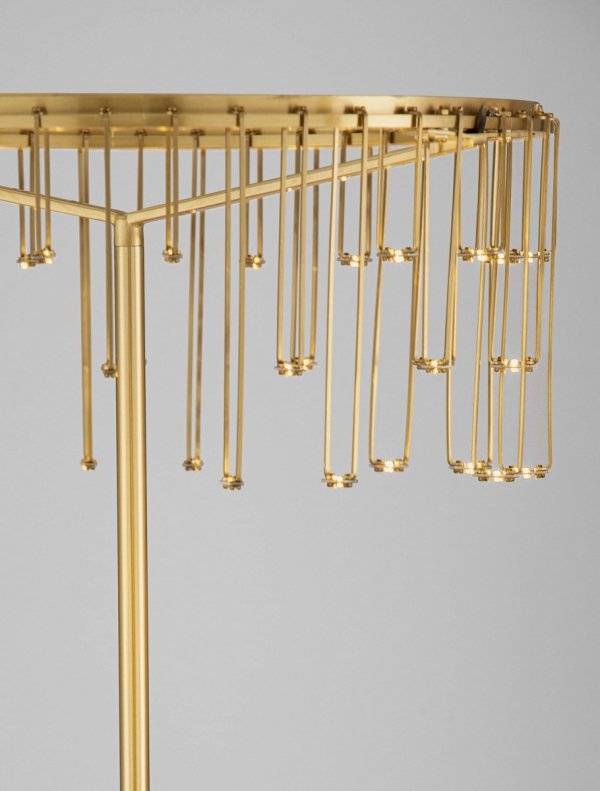 Elegancka Lampa Stojąca Do Salonu Złota Glamour Luces Exclusivas HUARAZ LE44719