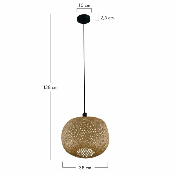 Lampa sufitowa bambusowa 38x38x35cm