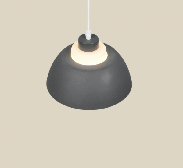 Grafitowa lampa wisząca półokrągły klosz nowoczesna do loftowych wnętrz TILOS R36501042 RL