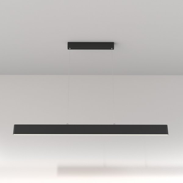 Minimalistyczna nowoczesna lampa wisząca LED listwa metalowa czarna regulacja wysokości Step MAYTONI P010PL-L30B4K