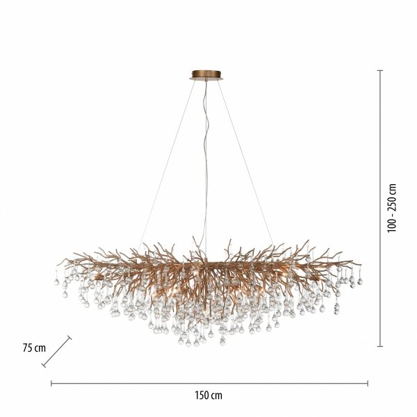 Lampa Wisząca ICICLE 2031-11 Zuma Line Złota | Nowoczesny Żyrandol 15xG9