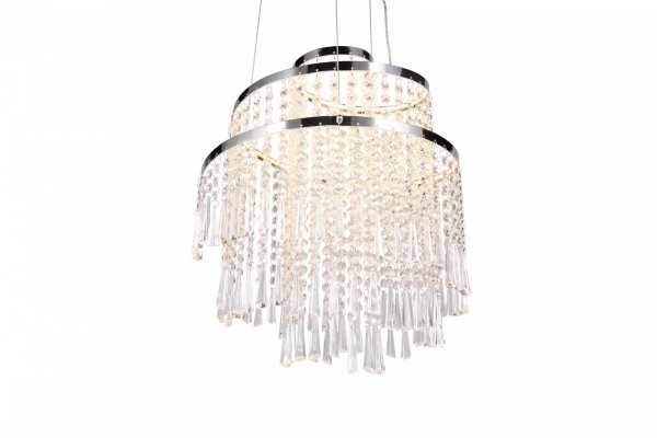 Kryształowy Dekoracyjny Żyrandol LED W Kolorze Chrom POMP R37341106 RL