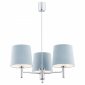 Gustowna lampa wisząca żyrandol minimalistyczny el.chrom 3-płomienny welurowy abażur błękitny elegancki BOLZANO 1383 Argon 