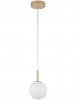 Lampa Wisząca Złoty Beż Nowoczesna Biała Szklana Kula GAMA 1 33406 SIGMA 