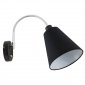 CZARNY KINKIET Z ABAŻUREM DO SYPIALNI ITALUX TONIA WL-76382-1-BL 
