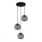 Lampa Wisząca Metalowa Potrójna Designerska Czarna HILO PND-22341-3SA-BK ITALUX 