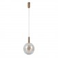 Złota lampa wisząca kula czarna przyciemniona bursztynowy szklana Strela Italux PND-34378-1L-HBR 
