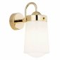 Eklektyczny kinkiet elegancka lampa ścienna lampka nocna złota mleczny klosz szkło PASADENA 4717 Argon 