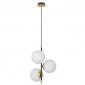 Lampa Wisząca Czarna z Białymi Szklanymi Kloszami w Kształcie Kuli AEREO LE43367 LUCES EXCLUSIVAS 