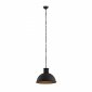 Industrialna metalowa lampa wisząca nowoczesna łańcuch czarna stal lakierowana półokrągły klosz EUFRAT 3191 Argon 