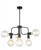 LAMPA WISZĄCA ITALUX KRISTY MDM-3678/6 BK CZARNA LOFT 