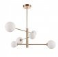 NOWOCZESNA LAMPA WISZĄCA LIGHT PRESTIGE DORADO LP-002/6P LAMPA SUFITOWA ZŁOTA BIAŁE KULE MOLEKULARNA 