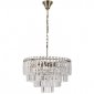 Lampa Wisząca Kryształowa Brąz Antyczny Przeźroczysty Kryształ BUENA PND-22320-9-ABR ITALUX 