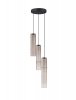 Minimalistyczna lampa wisząca potrójna LED szklana tuba kolor mokka uniwersalna klasyczna Luces Exclusivas 