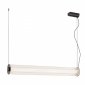 Efektowna lampa wisząca z ryflowanego transparentnego szkła tuba 80 cm tytan szczotkowany LED HAMPTON 8628 Argon 