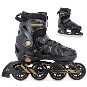 Rolki z wymienną płozą Raven Expert (black/gold)