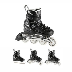 Rolki 4w1 Nils Extreme NH10905 LED (black)
