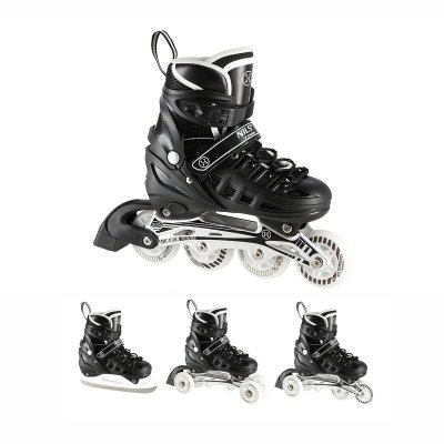 Rolki 4w1 Nils Extreme NH10905 LED (black)