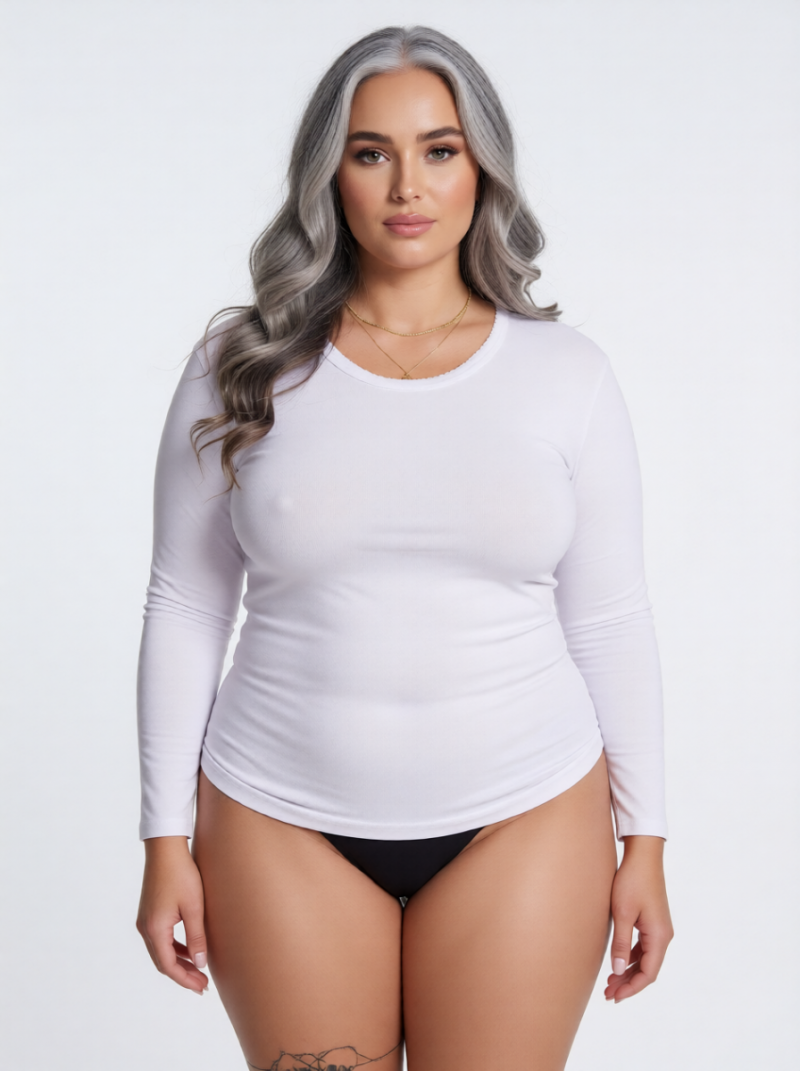 PODKOSZUKA DAMSKA Z DŁUGIM RĘKAWEM BIAŁA R: