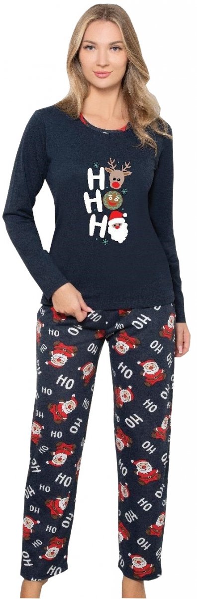 Piżama damska granat HO HO HO R: