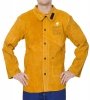 WELDAS-Golden Brown™ skórzana kurtka spawalnicza z dwoiny bydlęcej z plecami z trudnopalnej bawełny 44-2530/P