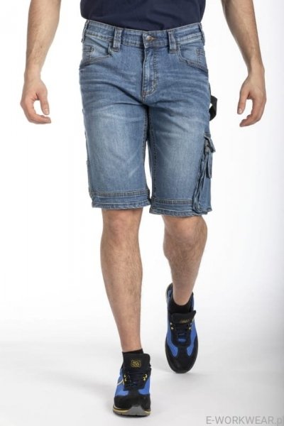 RICA LEWIS SUNJOBA spodenki jeans ze streczem - niebieskie
