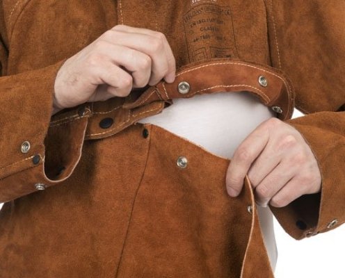 WELDAS-Lava Brown™ skórzana, spawalnicza ochrona ramion i barków (bolerko) z dwoiny bydlęcej 44-7800 