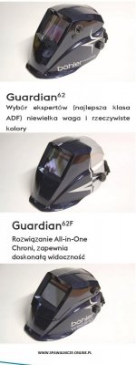PRZYŁBICA SPAWALNICZA AKTYWNA BOHLER GUARDIAN 62 (możliwość zamontowania szkieł korekcyjnych)