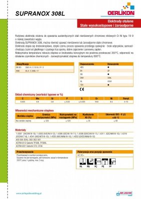 Elektroda SUPRANOX 308 L 2,5x300 (1,7 kg)