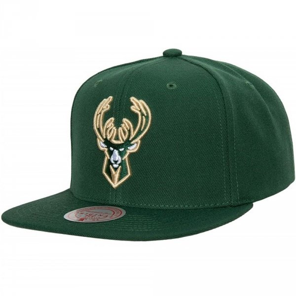 Mitchell &amp; Ness czapka z daszkiem bejsbolówka NBA Team Ground 2.0 Snapback Milwaukee Bucks HHSS3256-MBUYYPPPGREN