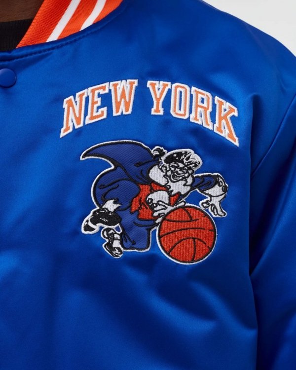 Mitchell &amp; Ness kurtka NBA Heavyweight Satin Jacket New York Knicks OJBF3413-NYKYYPPPROYA
