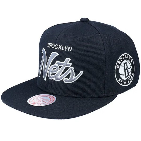Mitchell &amp; Ness czapka z daszkiem bejsbolówka NBA Brooklyn Nets Team Script 2.0 Snapback Nets HHSS3280-BNEYYPPPBLCK
