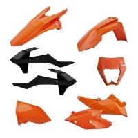POLISPORT KOMPLET PLASTIKÓW KTM EXC/EXC-F TPI '17-'19 KOLOR POMARAŃCZOWY CZARNY 