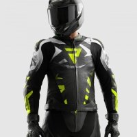 KURTKA SKÓRZANA REBELHORN INFERNO BLACK/WHITE/FLUO YELLOW 62 