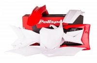 POLISPORT KOMPLET PLASTIKÓW HONDA CRF 250R '14-'17; CRF 450R '13-'16 KOLOR BIAŁO CZERWONY OEM 