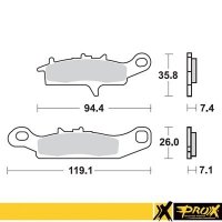 PROX KLOCKI HAMULCOWE KH342 KAWASAKI KFX 450R 08-14, KVF 650 BRUTE FORCE 05-13 PRZÓD LEWY 