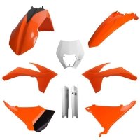 POLISPORT KOMPLET PLASTIKÓW (FULL KIT) KTM EXC/EXC-F 12-13 W ZESTAWIE TABLICA PRZEDNIA (8666700002) I OSŁONY AMORTYZARORÓW (8398 