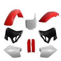 POLISPORT KOMPLET PLASTIKÓW (FULL KIT) HONDA CR 125 95-97; CR 250 95-96 W ZESTAWIE TABLICA PRZEDNIA (8673000002) I OSŁONY AMORTY 