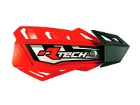 RACETECH (RTECH) OSŁONY RĄK (HANDBARY) FLX CROSS/ENDURO KOLOR CZERWONY (Z 2 RODZAJAMI MOCOWAŃ DO KIEROWNICY ORAZ MANETEK) 