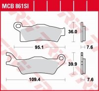 TRW ZF KLOCKI HAMULCOWE KH617 SINTER OFFROAD CAN-AM OUTLANDER 800 / 1000 12-, RENEGADE 1000 12-, PRAWY PRZÓD 