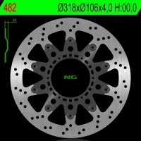 NG TARCZA HAMULCOWA PRZÓD HONDA NSR 125 93-03 PŁYWAJĄCA (318X106X4,0 MM) (6X8,5MM) NA ZAMÓWIENIE 