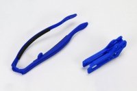 UFO KOMPLET ŚLIZG + PROWADNICA ŁAŃCUCHA YAMAHA YZ 125/250 09-14, YZF 250 09-23, YZF 450 09-22, WRF 250/450 09-25 KOLOR NIEBIESKI 